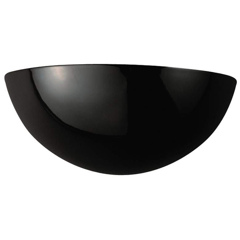 Image 1 Ambiance Small Quarter Sphere Wall Sconce - Gloss Black - LED