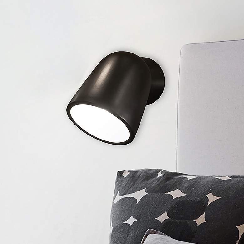 Image 2 Ambiance Splash 7 3/4" High Matte Black Wall Sconce