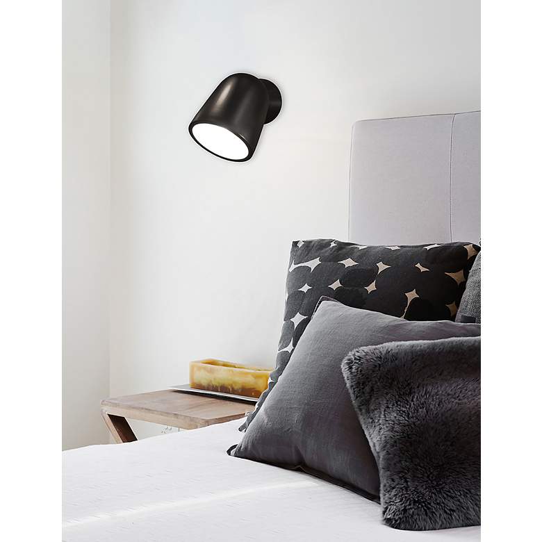 Image 5 Ambiance Splash 7 3/4" High Matte Black Wall Sconce more views