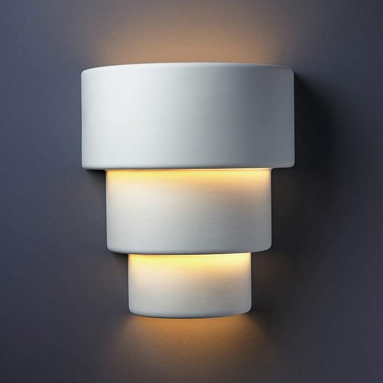 Image 1 Ambiance Terrace 14 1/4" High Bisque Outdoor Wall Sconce