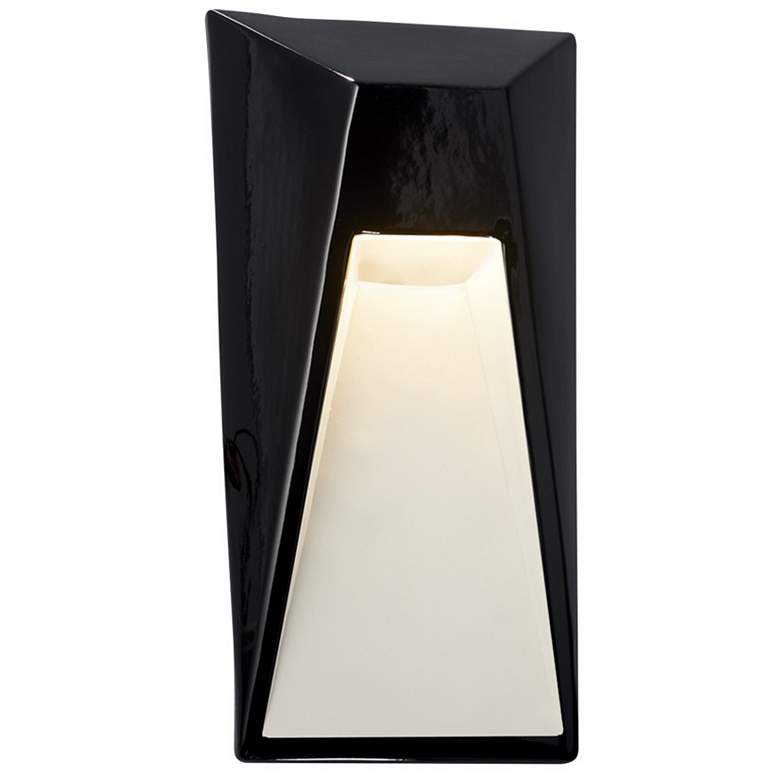 Image 1 Ambiance Vertice LED Wall Sconce - Gloss Black with Matte White Internal