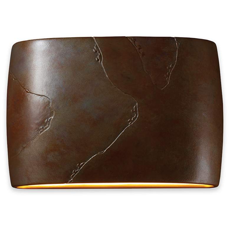 Image 2 Ambiance Wide Oval Open Wall Sconce - Large - Incandescent - Red Slate