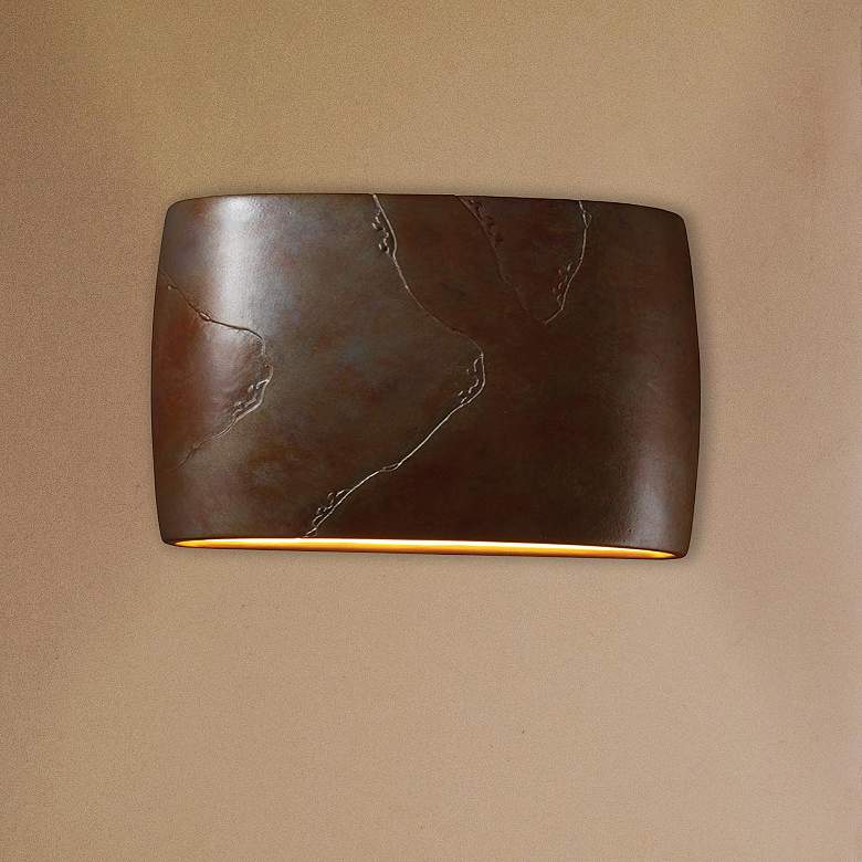 Image 1 Ambiance Wide Oval Open Wall Sconce - Large - Incandescent - Red Slate