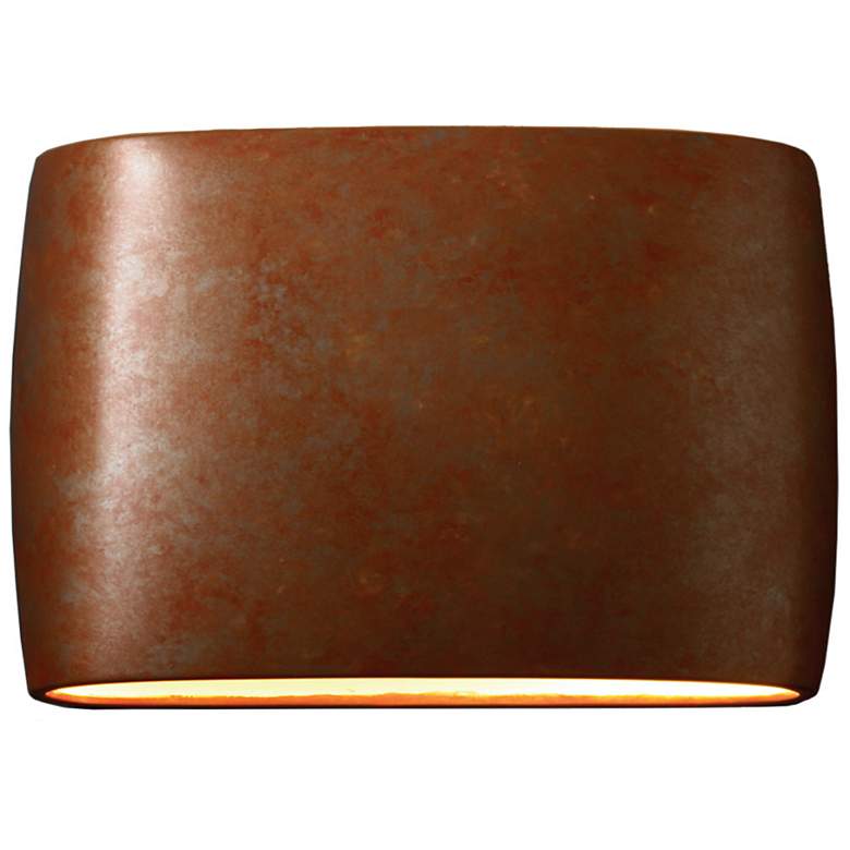 Image 1 Ambiance Wide Oval Open Wall Sconce - Large - Incandescent - Rust Patina