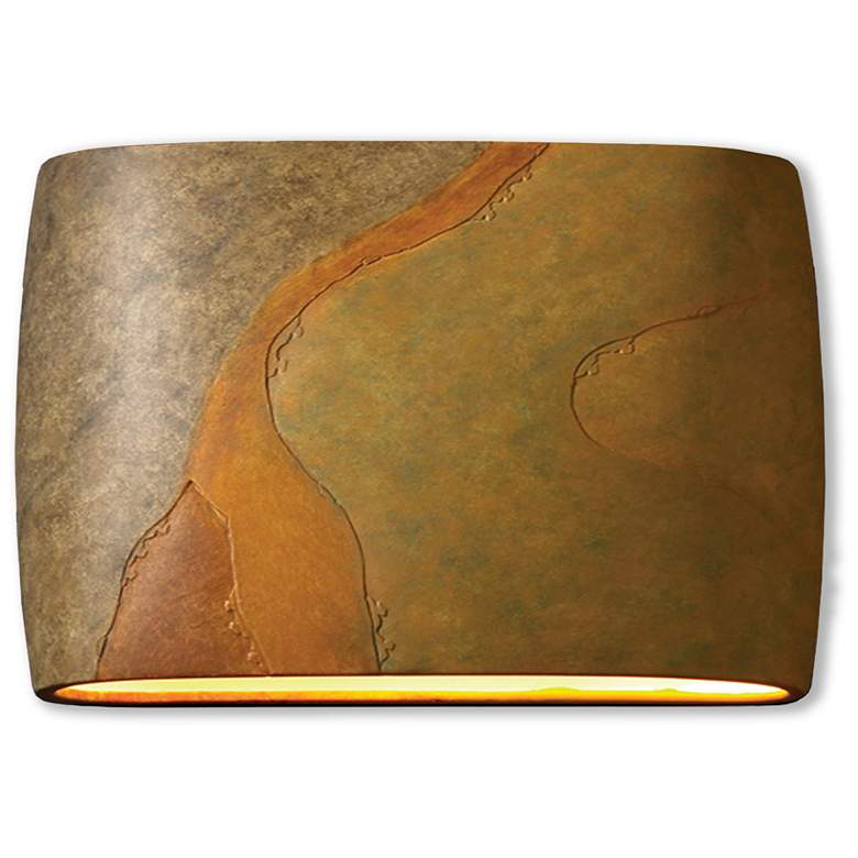 Image 1 Ambiance Wide Oval Open Wall Sconce - Large - LED - Harvest Yellow Slate