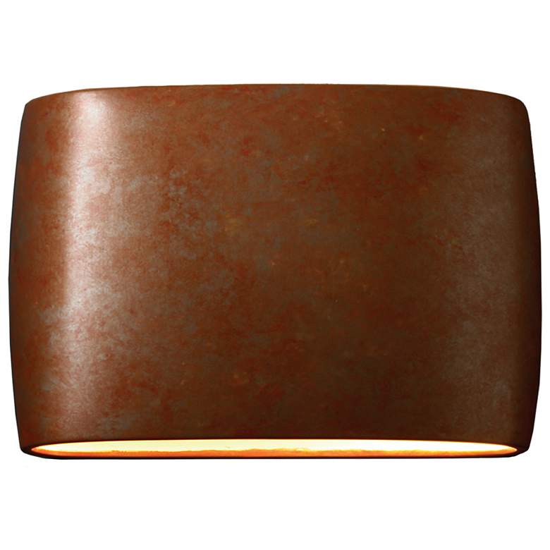 Image 1 Ambiance Wide Oval Open Wall Sconce - Large - LED - Rust Patina