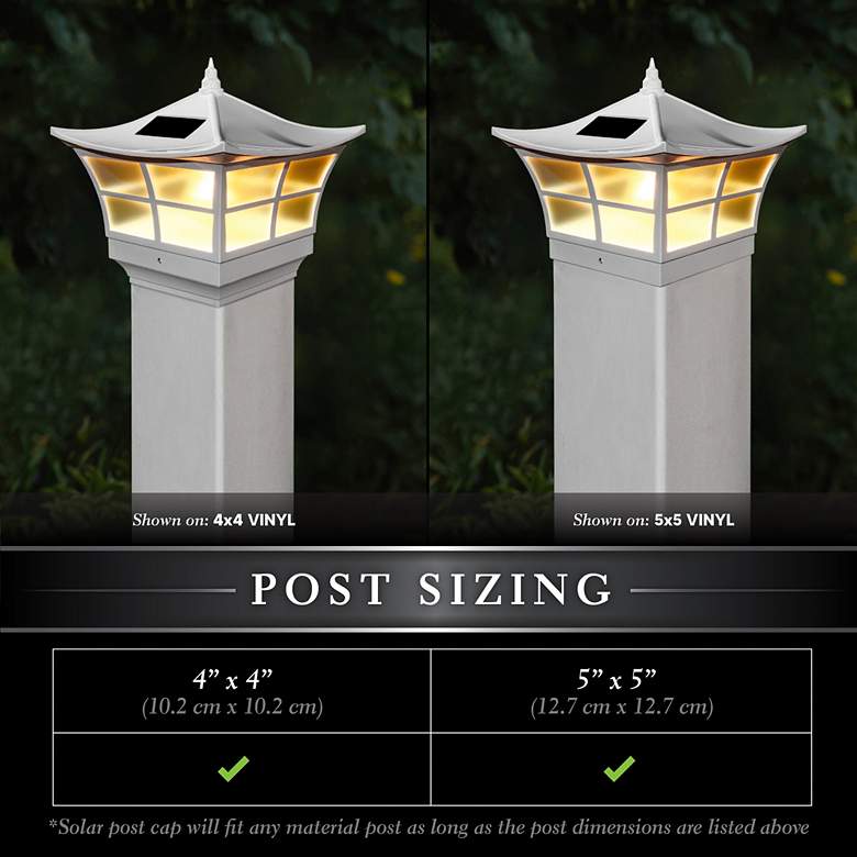 Image 3 Ambience 7 1/2 inch High White Outdoor Solar LED Post Cap more views