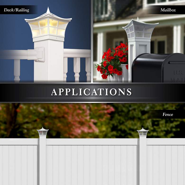 Image 5 Ambience 7 1/2" High White Outdoor Solar LED Post Cap more views