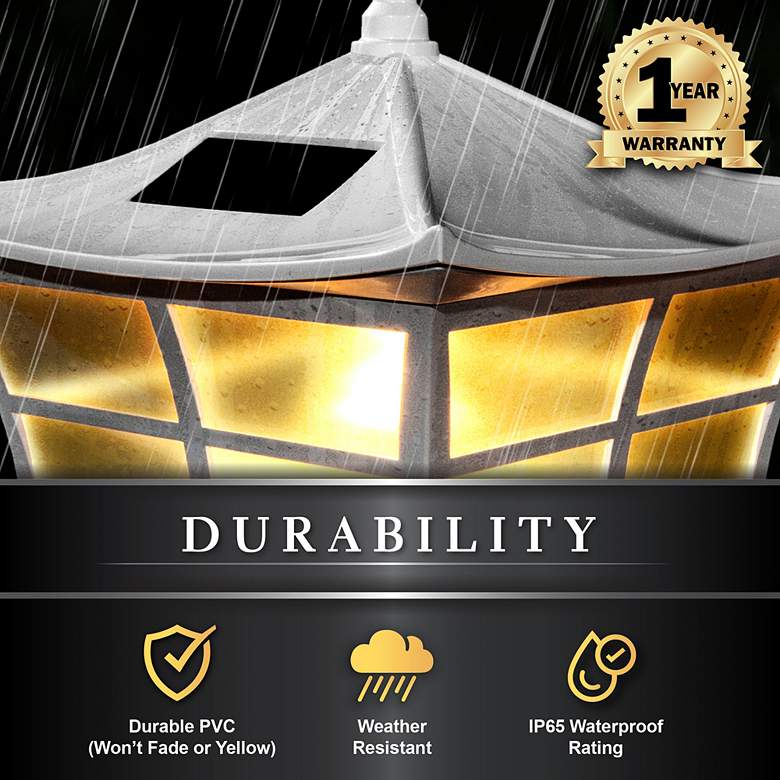 Image 6 Ambience 7 1/2" High White Outdoor Solar LED Post Cap more views
