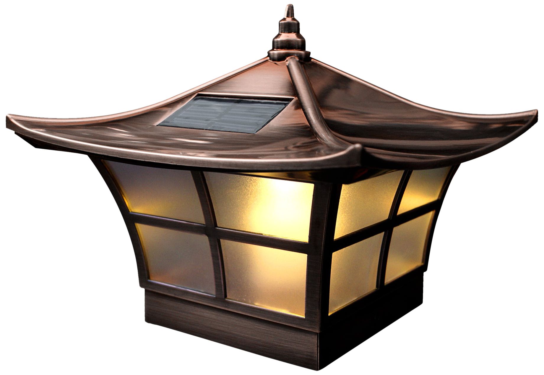 copper solar post lights