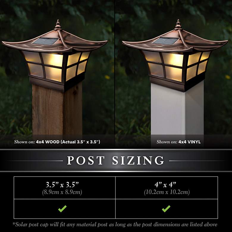 Image 3 Ambience 7" High Copper Plated Outdoor Solar LED Post Cap more views