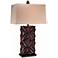 Ambience Cherry Carved Faux Wood Table Lamp