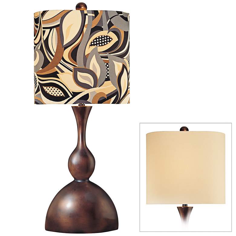 Image 1 Ambience Dark Brown Double Shade Table Lamp