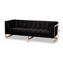 Ambra 83 1/2" Wide Black Velvet Tufted Sofa 