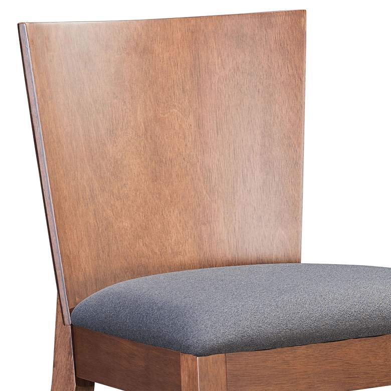 Image 3 Ambrose 29 1/4" Gray Fabric and Walnut Bar Stools Set of 2 more views