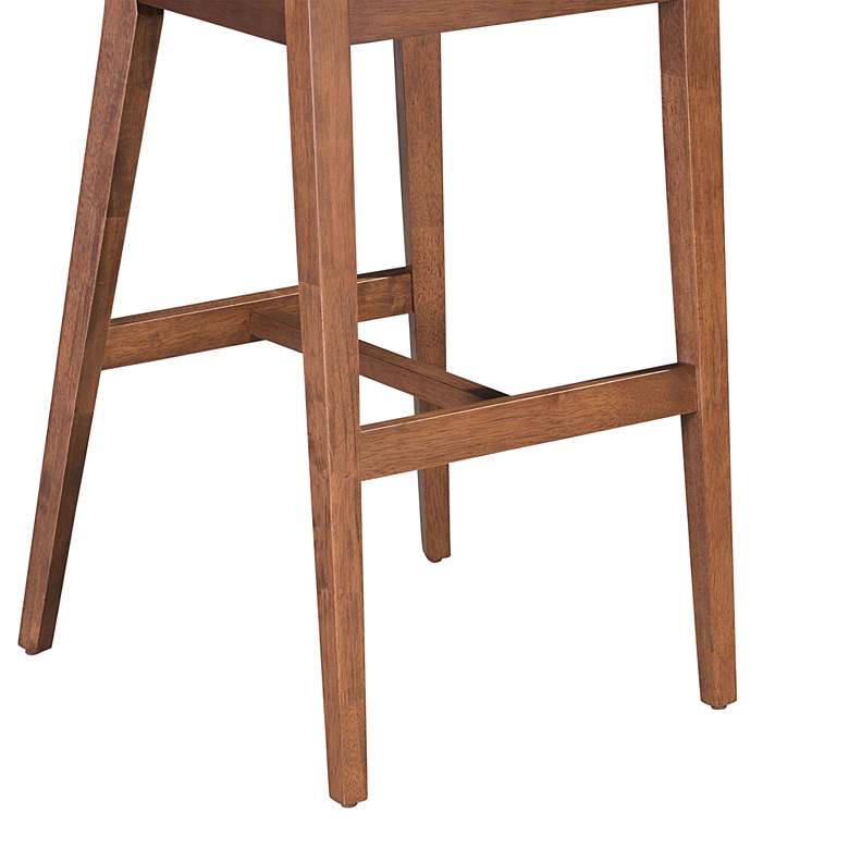 Image 4 Ambrose 29 1/4" Gray Fabric and Walnut Bar Stools Set of 2 more views