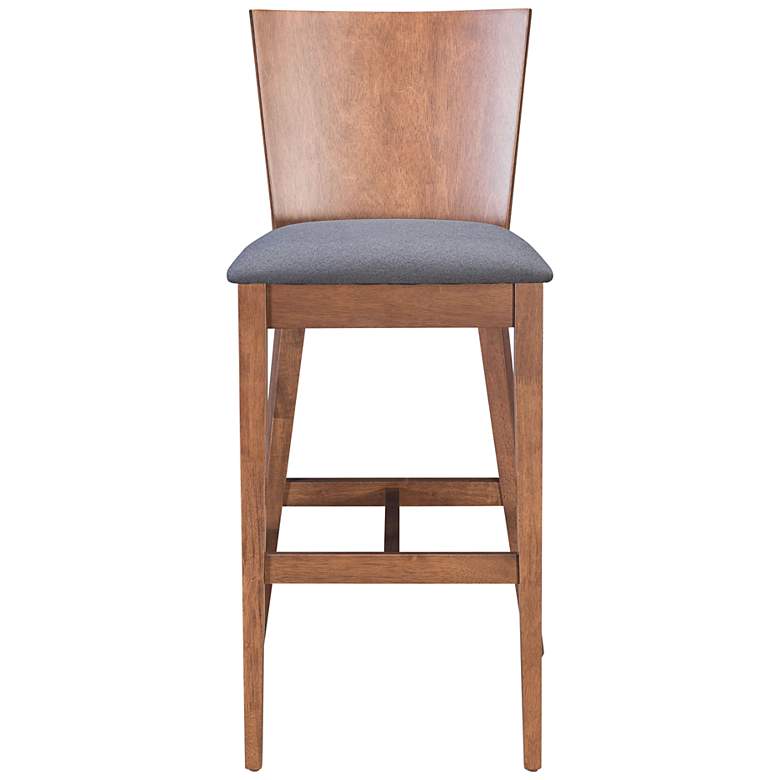 Image 7 Ambrose 29 1/4 inch Gray Fabric and Walnut Bar Stools Set of 2 more views