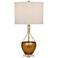 Ambrose Gold Leaf and Clear Crystal Table Lamp
