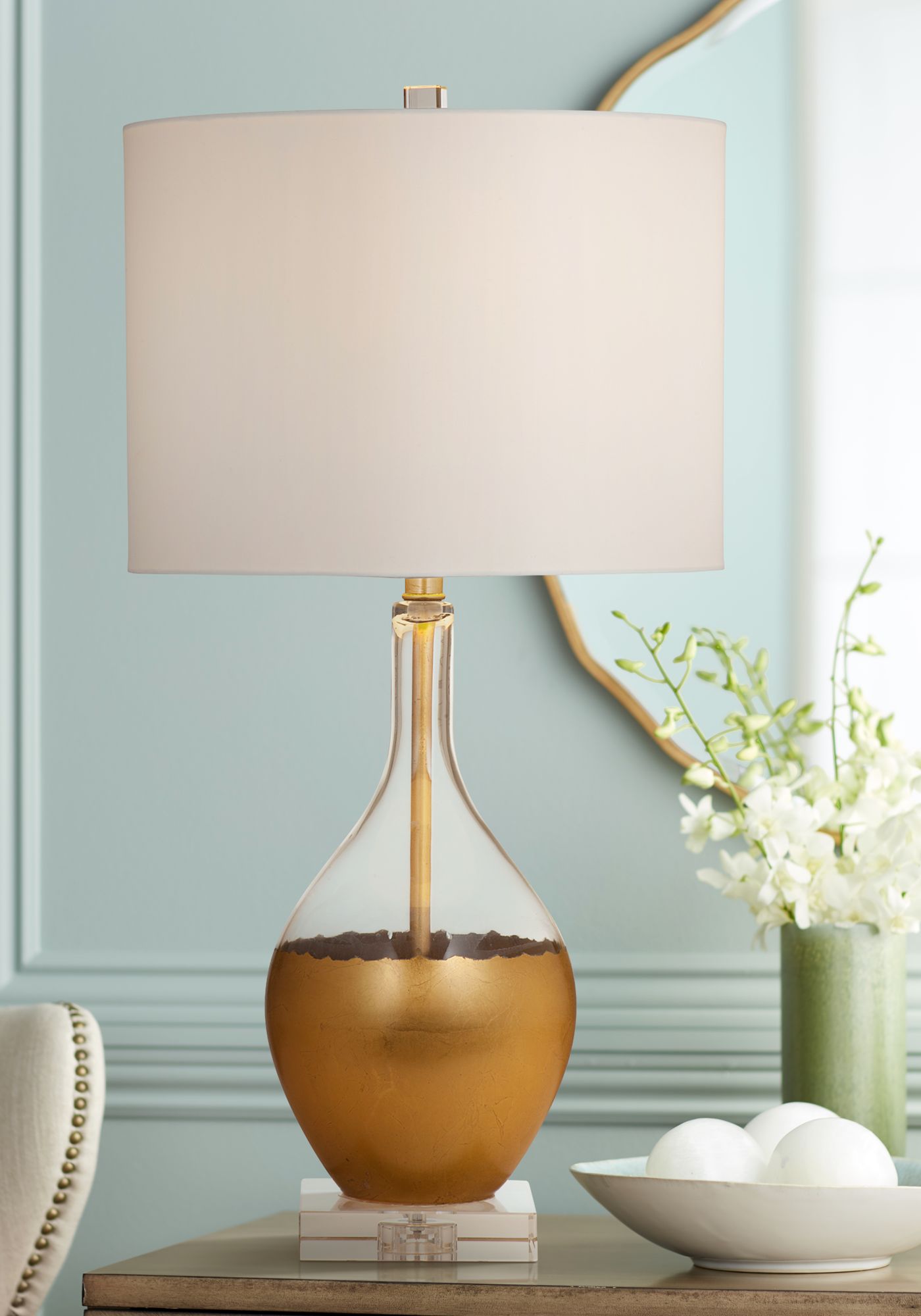 gold leaf glass lamp