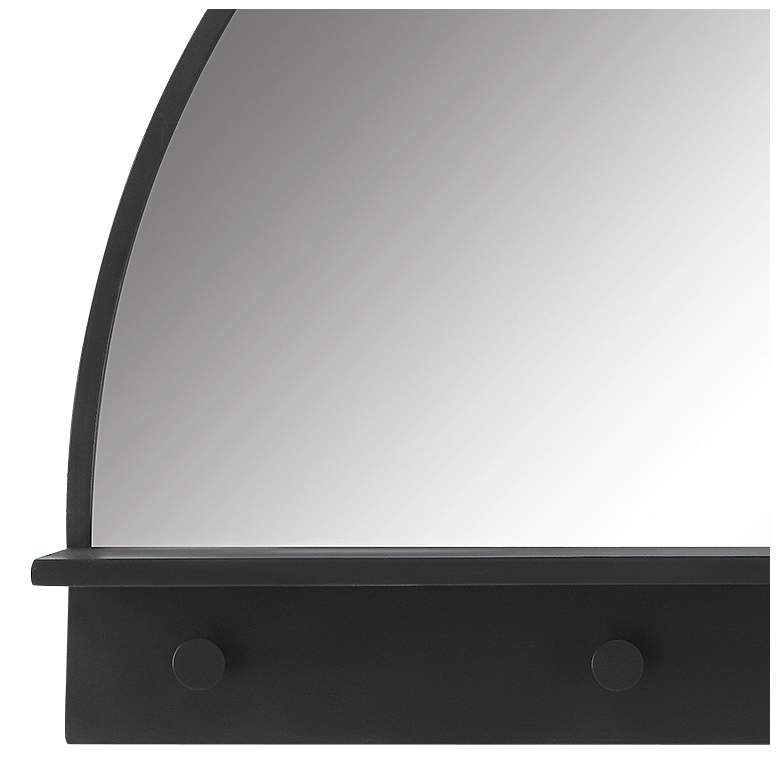 Image 3 Ambry Black 45" x 27 3/4" Arch Entryway Mirror with Shelf more views