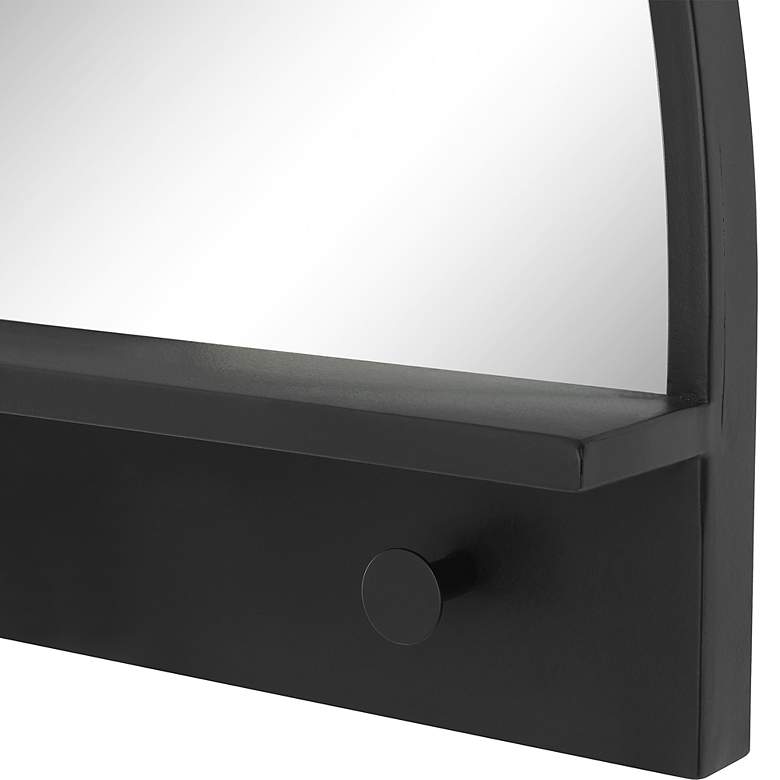 Image 4 Ambry Black 45" x 27 3/4" Arch Entryway Mirror with Shelf more views