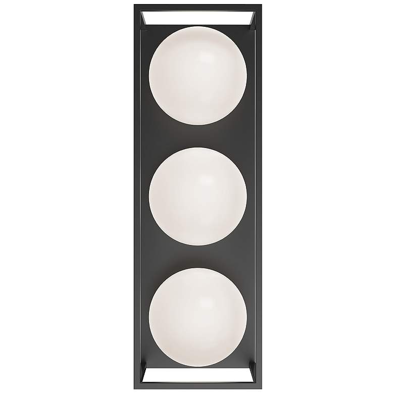 Image 1 Amelia 19" High Black 3-Light Outdoor Wall Light