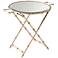 Amelia 25" Wide Glass and Antique Silver Tray Table