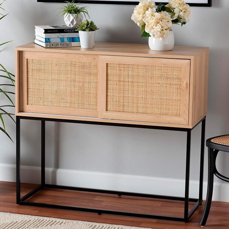 Image 1 Amelia 39 1/2" Wide Brown Wood 2-Shelf Sideboard Buffet