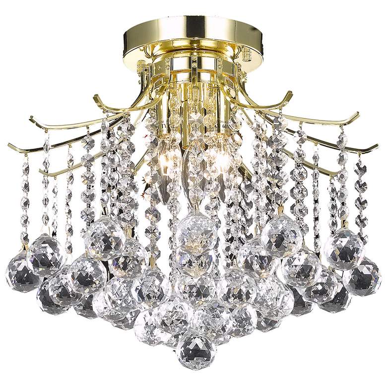 Image 1 Amelia Collection 16" Wide Traditional Gold Flush Mount Ceiling Light