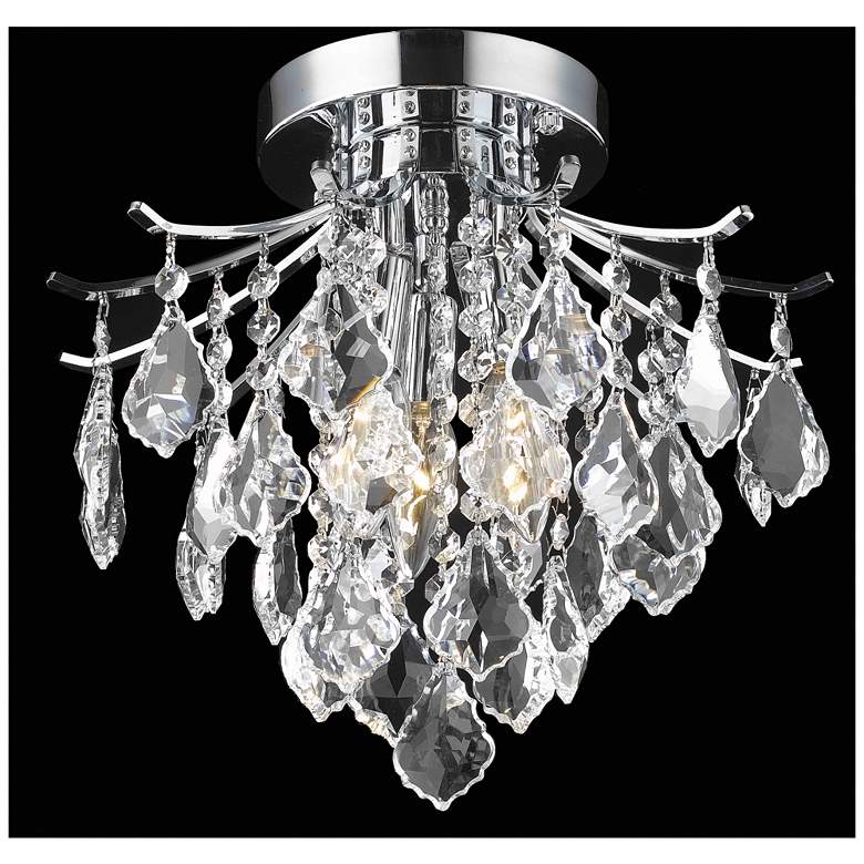 Image 1 Amelia Collection Flush Mount D12In H12In Lt:3 Chrome Finish