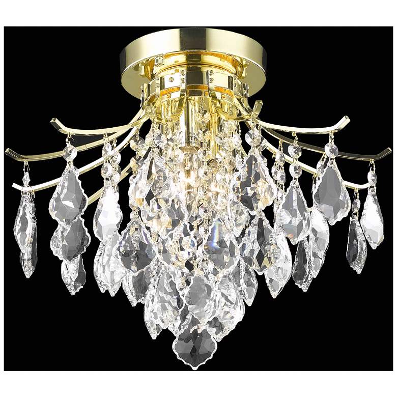 Image 1 Amelia Collection Flush Mount D16In H12In Lt:3 Gold Finish