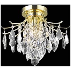 Amelia Collection Flush Mount D16In H12In Lt:3 Gold Finish