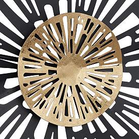 Image3 of Amelia Gold and Black 47 1/4" Wide Fan Metal Wall Art more views