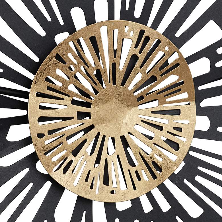 Image 3 Amelia Gold and Black 47 1/4" Wide Fan Metal Wall Art more views