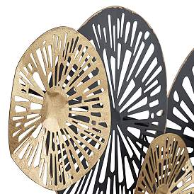 Image4 of Amelia Gold and Black 47 1/4" Wide Fan Metal Wall Art more views