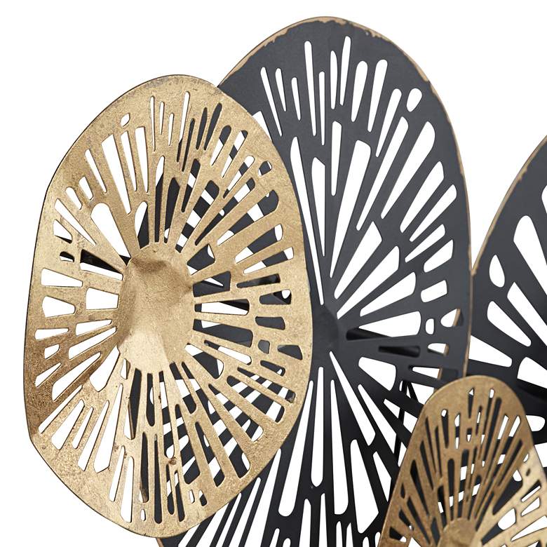 Image 4 Amelia Gold and Black 47 1/4" Wide Fan Metal Wall Art more views