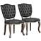 Amelia Gray Bonded Leather Dining Chair Set of 2