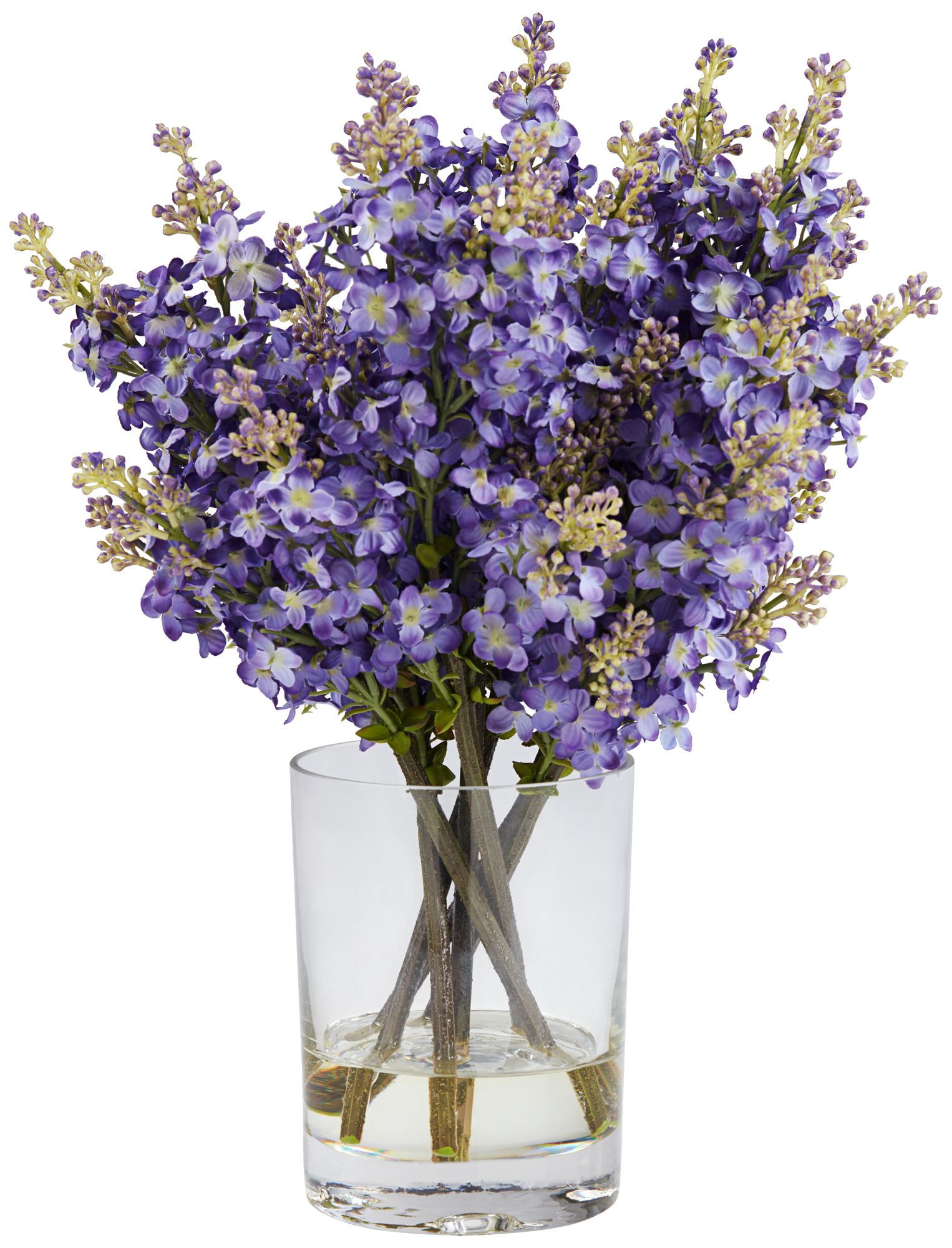 Amelie 16" Purple Lilac Spray in Glass Vase