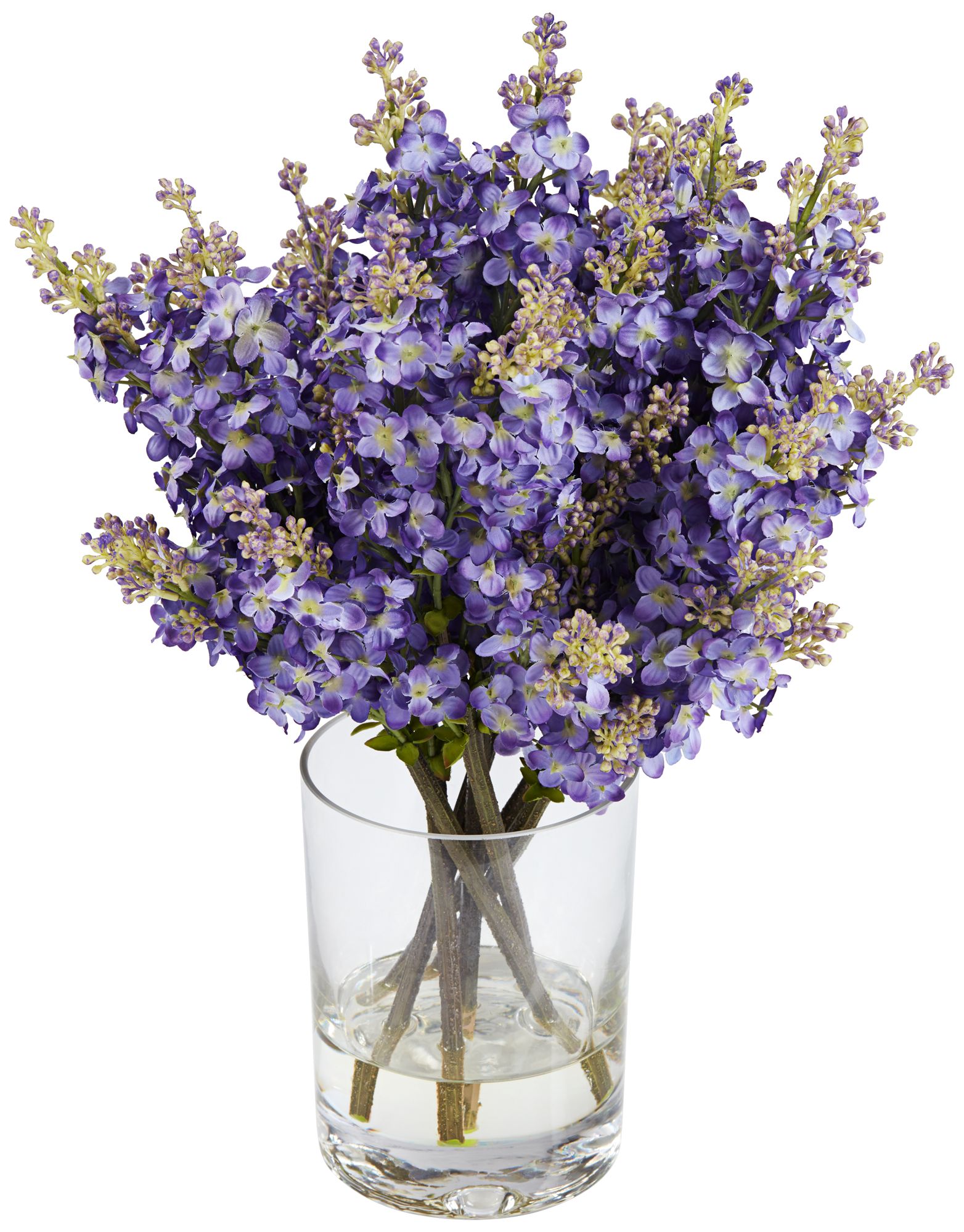 Amelie 16" Purple Lilac Spray in Glass Vase