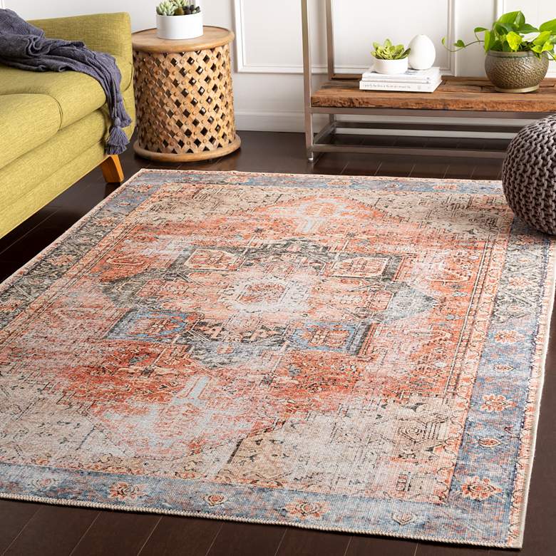 Image 1 Amelie AML-2309 5&#39;3 inchx7&#39;3 inch Terracotta and Ivory Area Rug