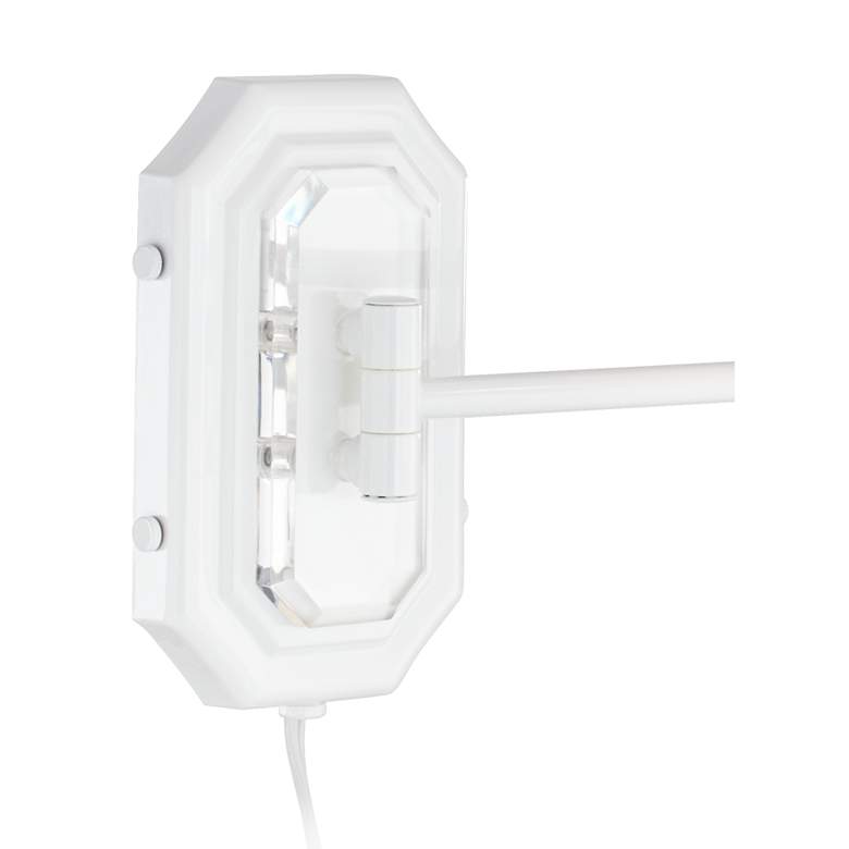Amelie White Swing Arm Plug-In Wall Lamp more views