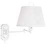 Amelie White Swing Arm Plug-In Wall Lamp