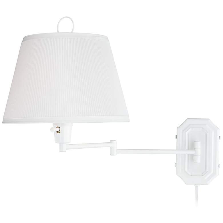Image 7 Amelie White Swing Arm Plug-In Wall Lamp more views