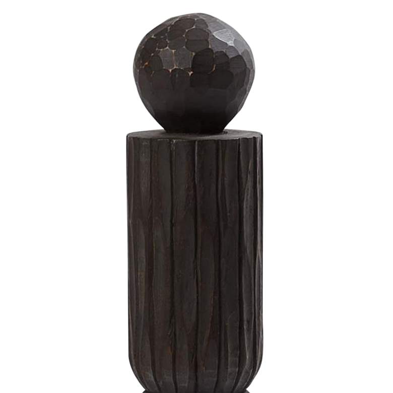Image 2 Amelot 20" High Dark Brown Wood Decorative Pillar Sculpture more views