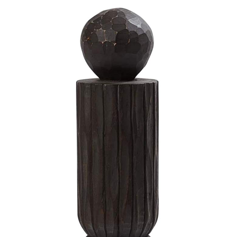 Image 2 Amelot 20 inch High Dark Brown Wood Decorative Pillar Sculpture more views