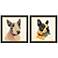 American Bull and Boston Terrier Closeup 17"H Wall Art Set