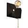 American Classics 7"H Carbon Matte Black And Brass Geo Wall Sconce