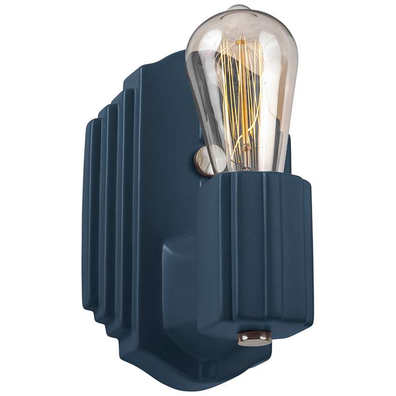 Image 1 American Classics 8.25"H Midnight Sky And Nickel Rectangle Wall Sconce
