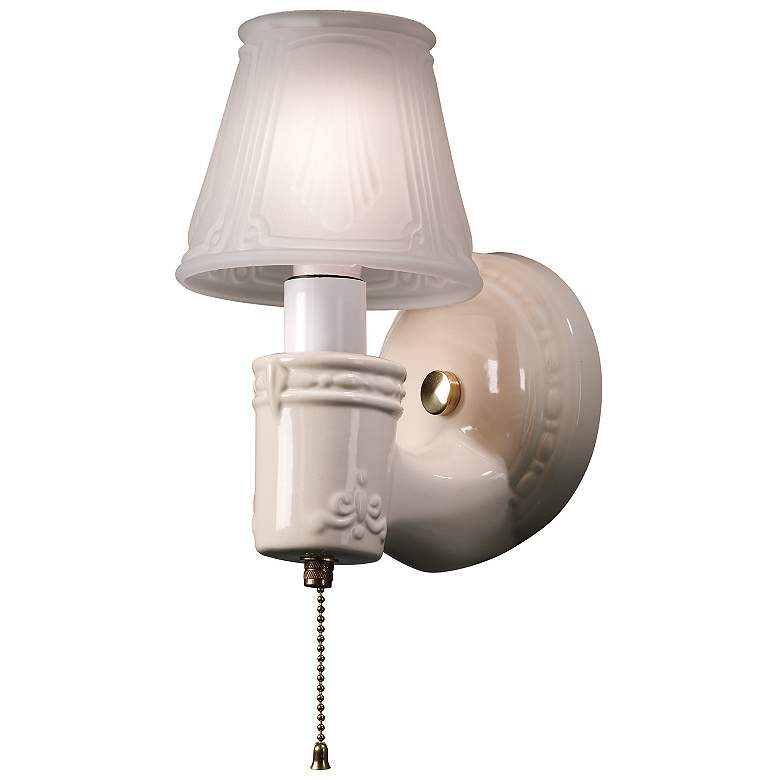 Image 2 American Classics 8.75" High Polished Brass Vintage Round Wall Sconce
