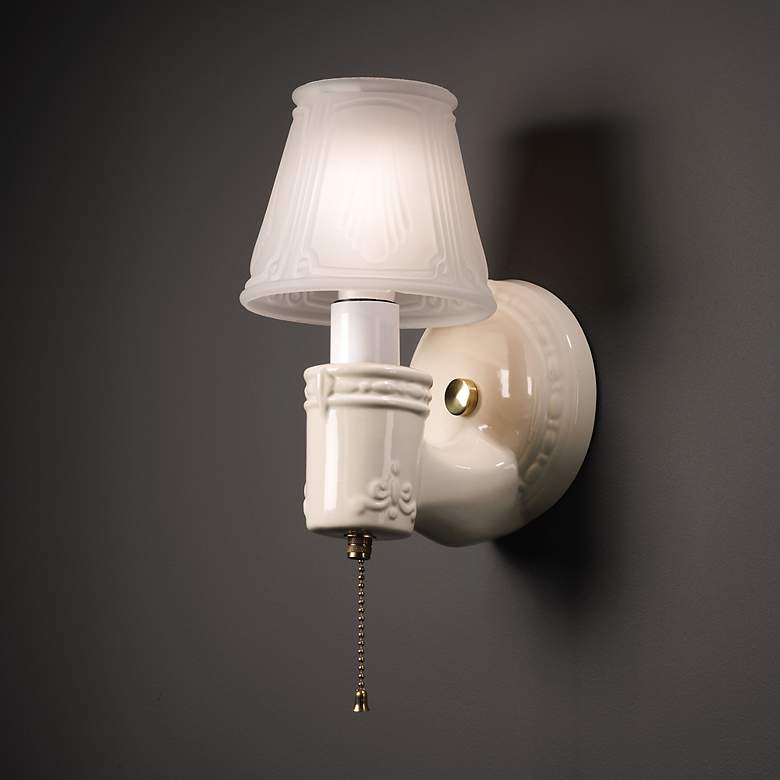 Image 1 American Classics 8.75" High Polished Brass Vintage Round Wall Sconce